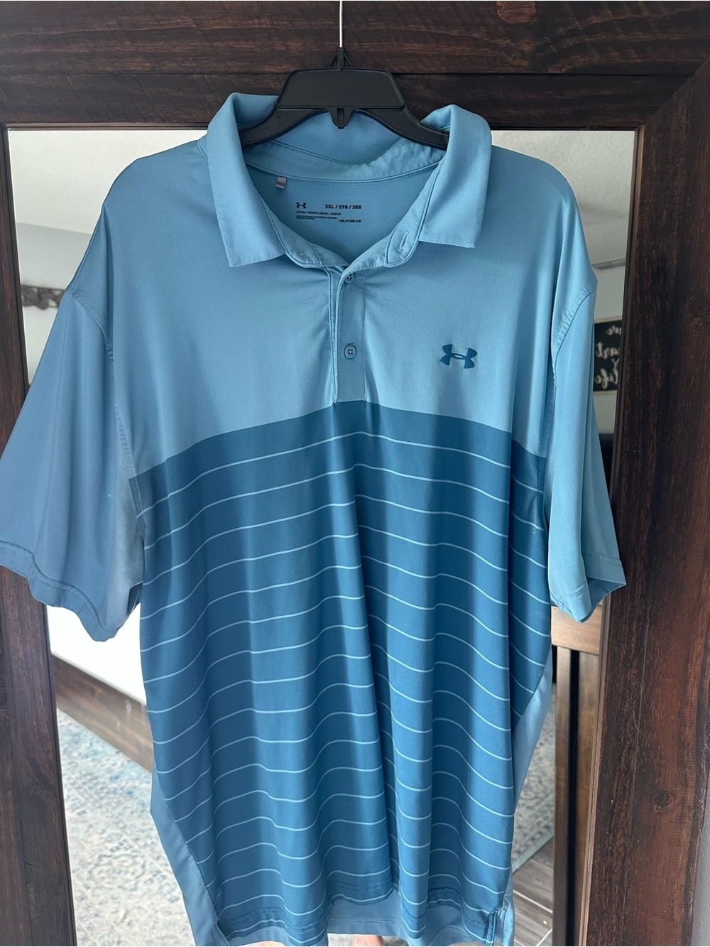 Under Armour Men’s Blue Two-Tone Striped Polo